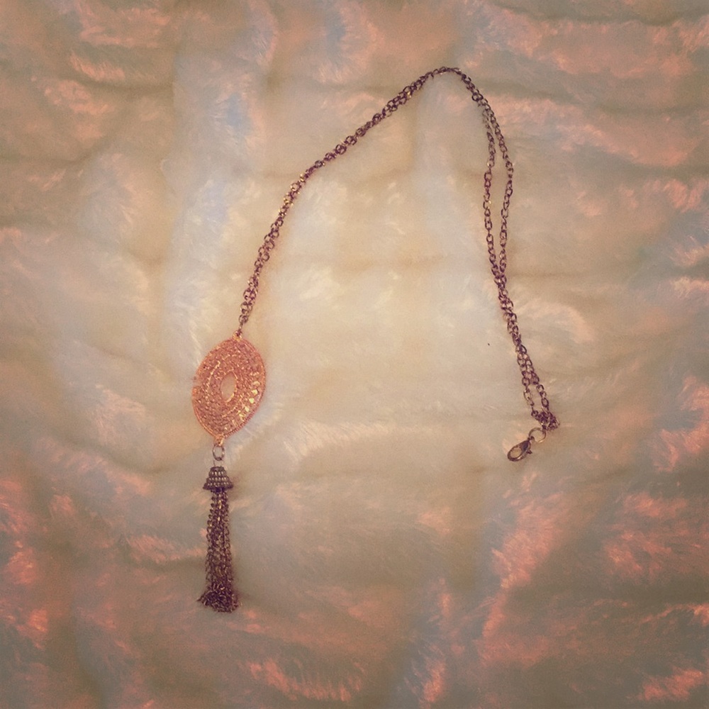 Long rose gold necklace